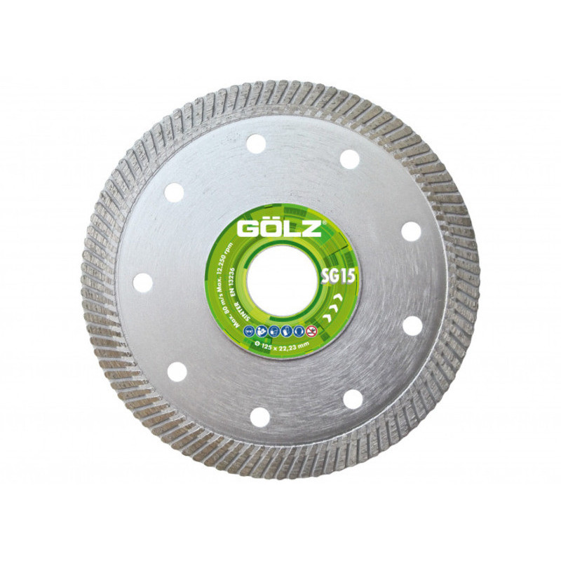 GOLZ SG15 Ø125 - Disque Diamant Grès Cérame Technique