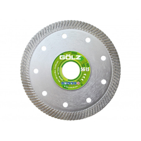 GOLZ SG15 Ø125 - Disque Diamant Grès Cérame Technique