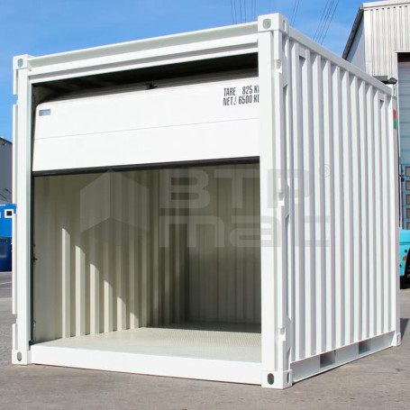 Container de stockage de 10 Pieds avec Ouverture « Porte Garage Sectionnelle »