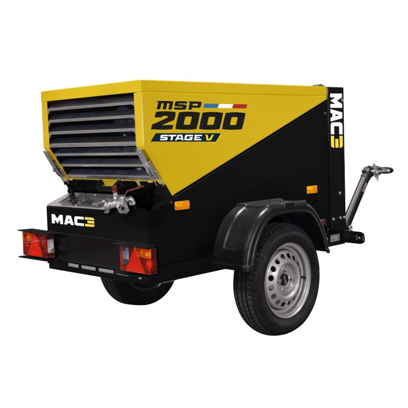 MAC3 MSP 2000 - Compresseur diesel débit 2000 l/min - Sur essieu